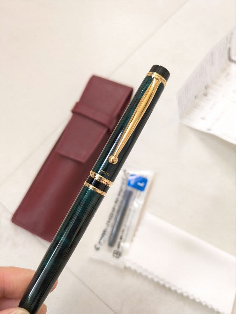 パイロット万年筆グランセ　マーブルグリーン廃盤　PILOT　14K 14金