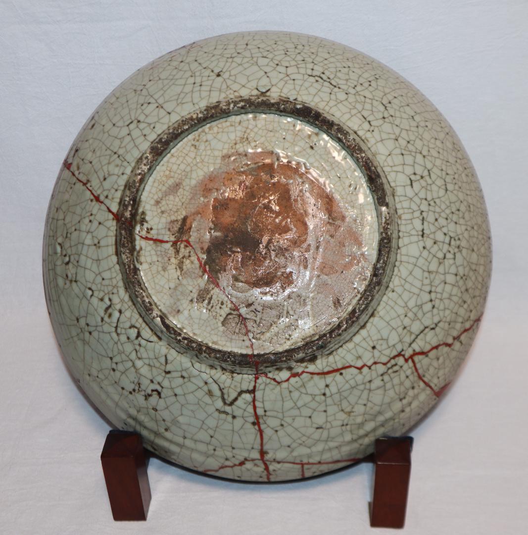 本家　呉須赤絵　貫入手大皿