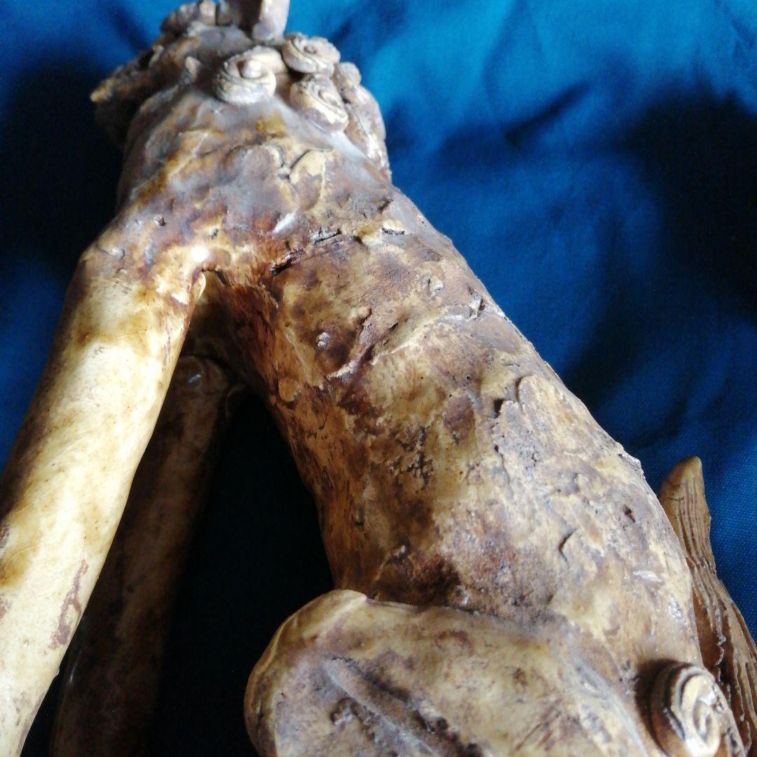 瀬戸焼　黄瀬戸狛犬　25cm　江戸初期～後期