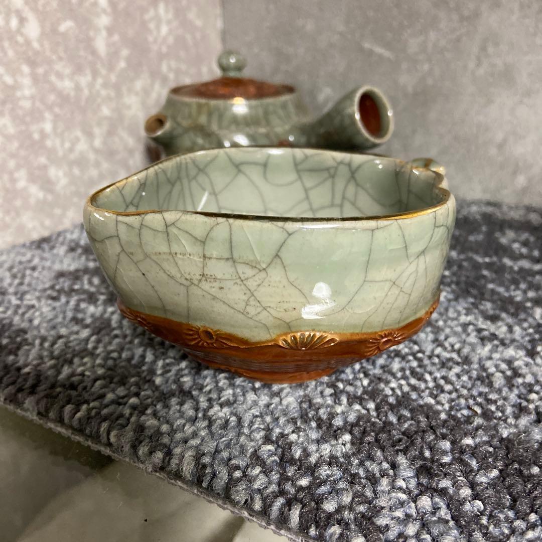 相馬焼　相馬幸山　相馬吉忠　茶器揃い　煎茶揃い　茶器セット　宝瓶　湯さまし　湯呑