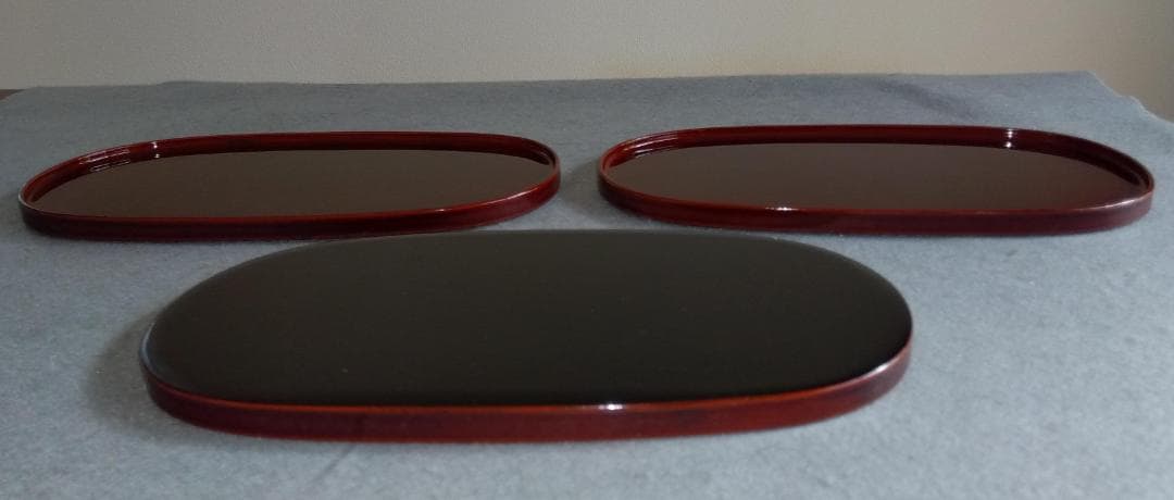 越前漆器　溜塗　極上品質菓子皿【多目的中皿】5客セット