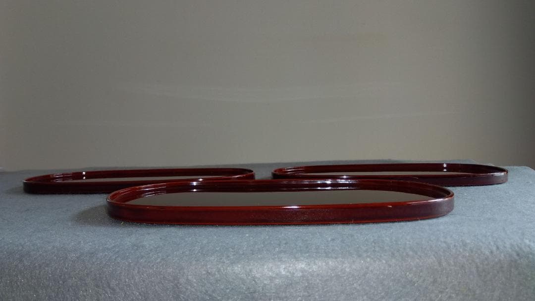 越前漆器　溜塗　極上品質菓子皿【多目的中皿】5客セット