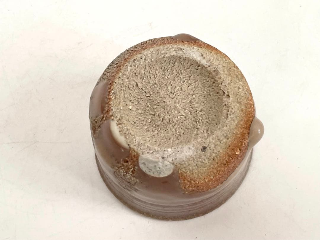 陶芸家　西岡小十　斑唐津　ぐい呑　共箱　まだら　古唐津