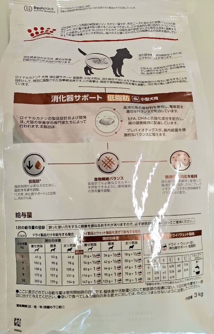 ロイヤルカナン 消化器サポート 低脂肪 小型犬用 3kg