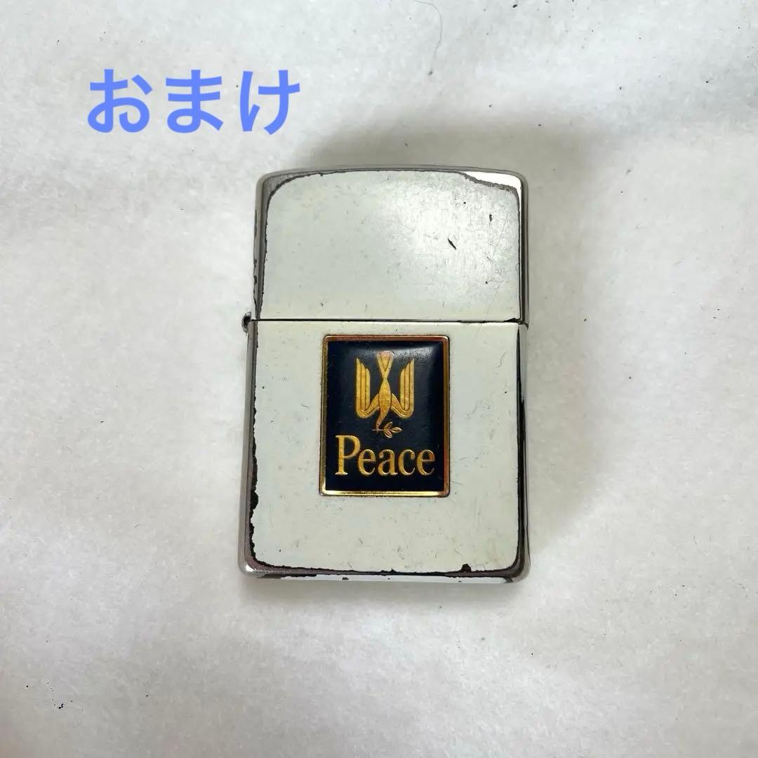 おまけ付きzippo ジッポ ライターpeaceブルーチタン2007年製モデル