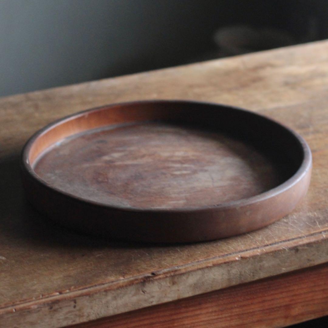 佳き木肌 くり抜き盆 大きめ 古道具 アンティーク