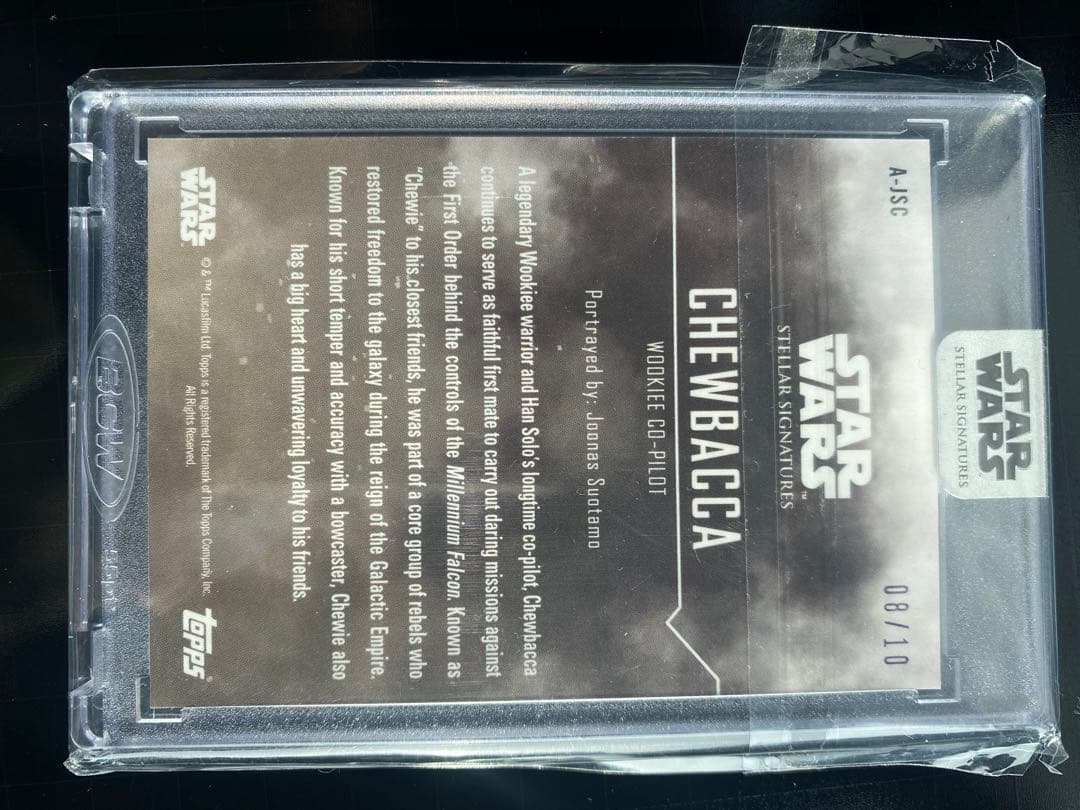 toppsスターウォーズ　チューバッカサイン　ポーグ乗りフィルムカードおまけ。