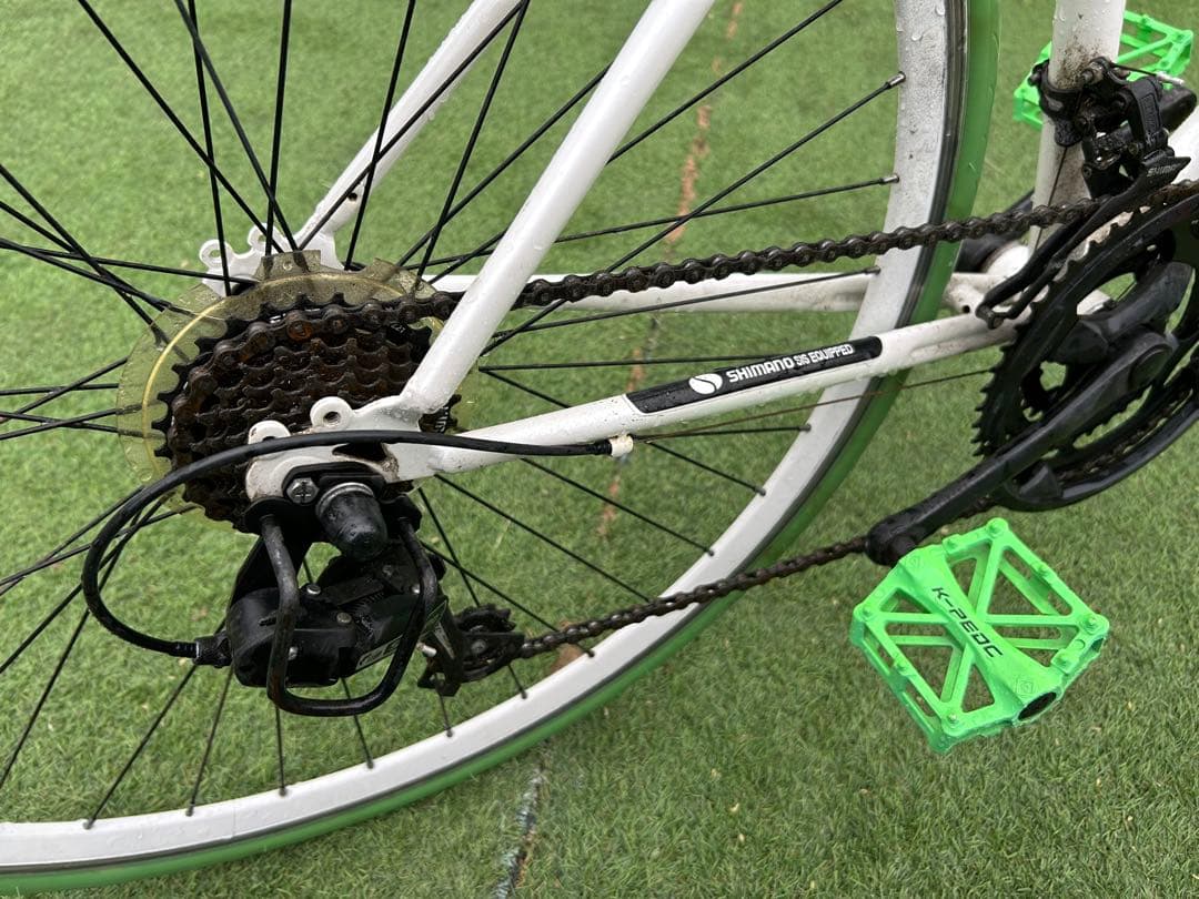 Grandir ロードバイク ホワイト/グリーン　引き取り限定