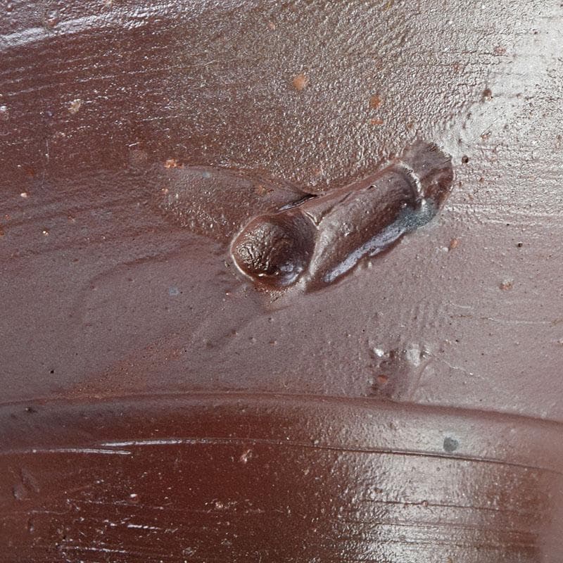 備前焼　人間国宝　藤原雄作　盃　ぐい呑　共布共箱　C　R9249