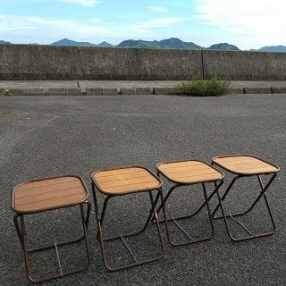 LOGOS　木製　キャンピング　テーブル　チェア