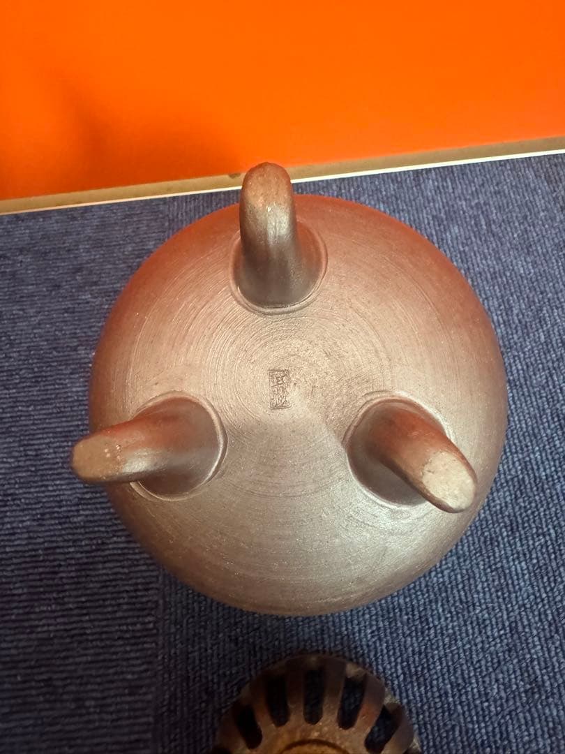 1769 備前焼　武蔵銘　獅子三足　香炉