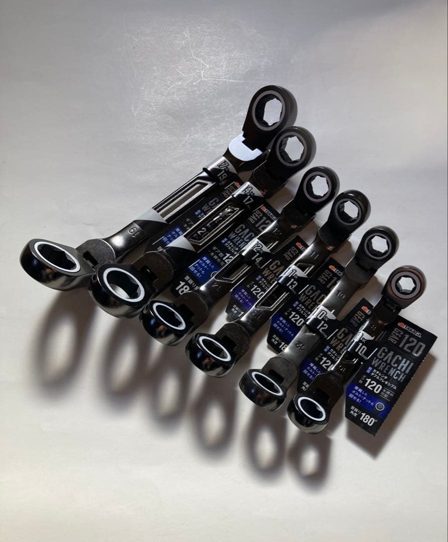 【新品】首振りダブルギアレンチ 軽量ガチレンチ ダブルフレキシブル 全6種セット