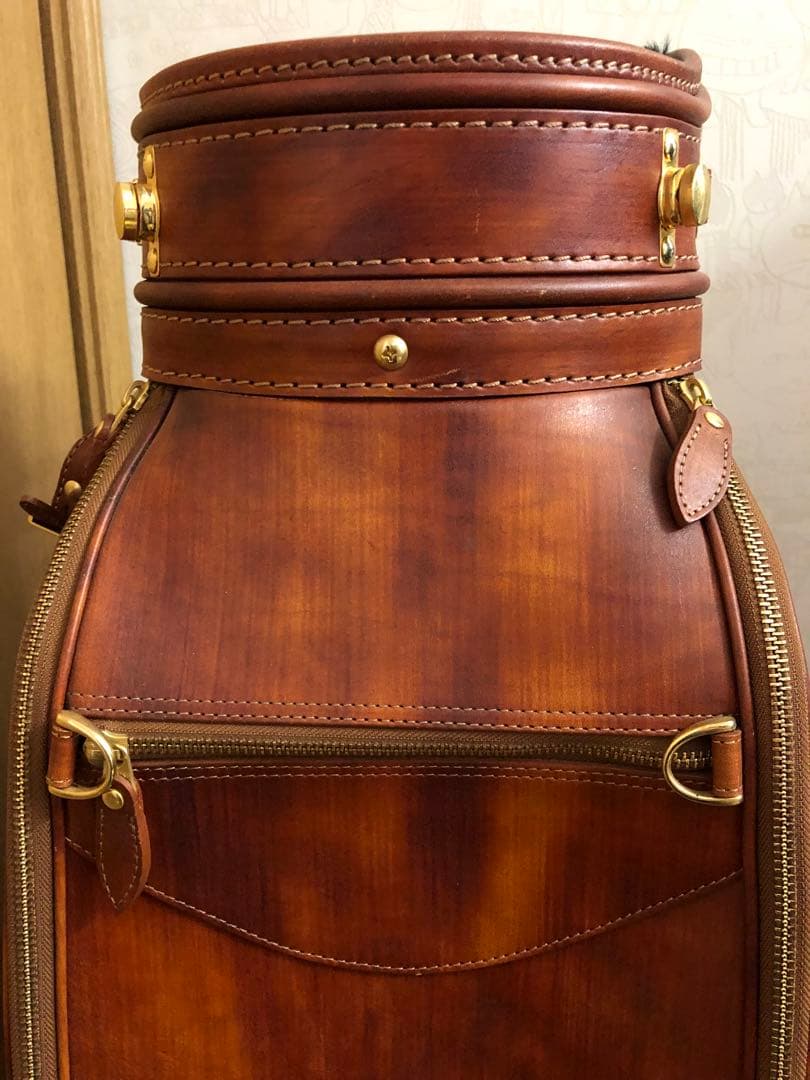 としゆき　超希少　最高級本革キャディバッグ　ゴルフバッグ