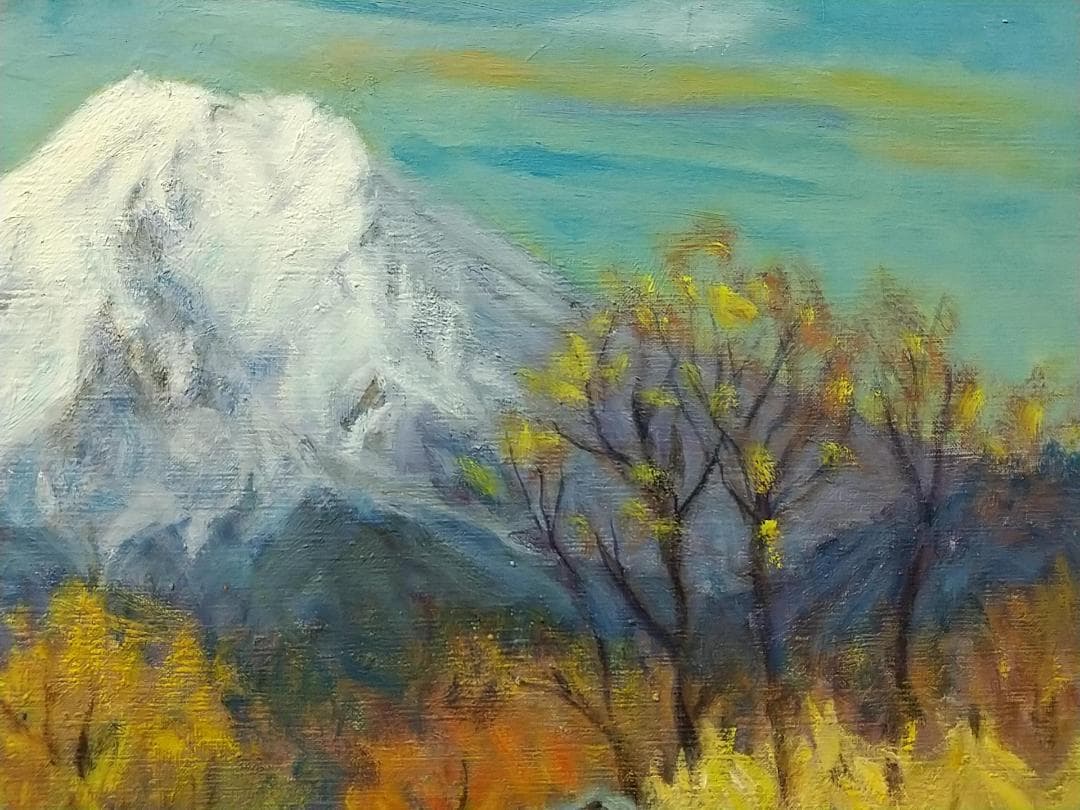 「忍野村風景」1976 P8 絵画 油絵