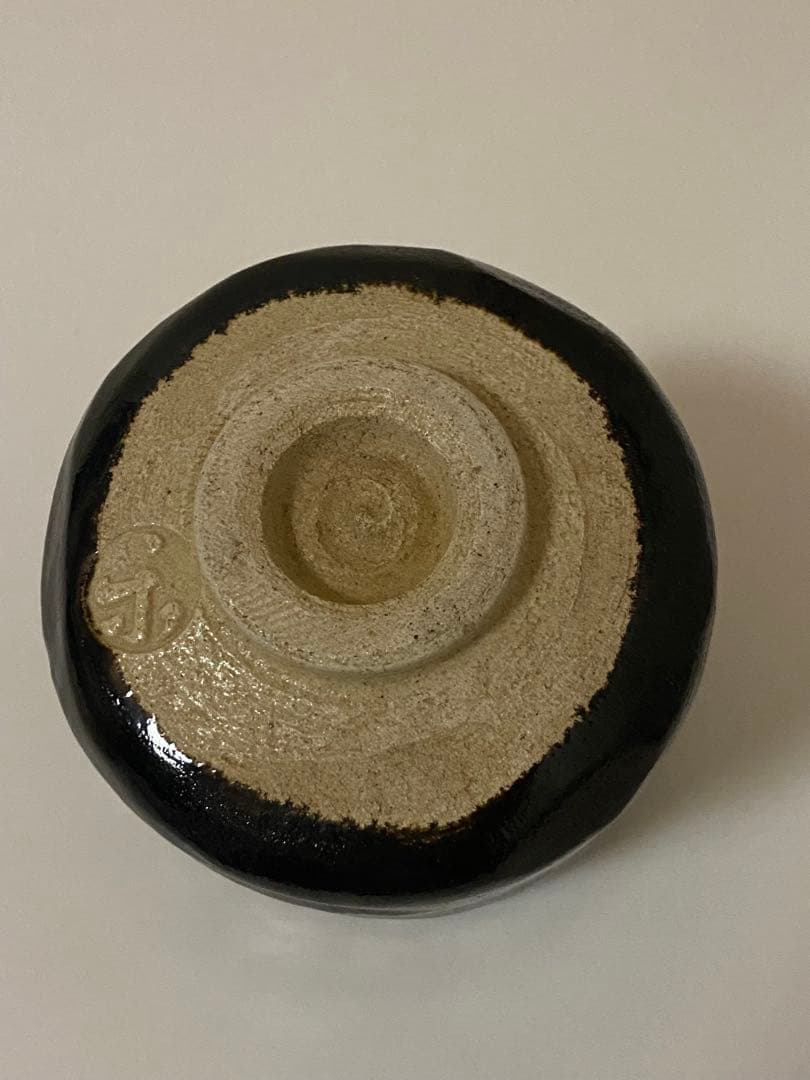 【美品】黒筒茶碗 抹茶 了入？