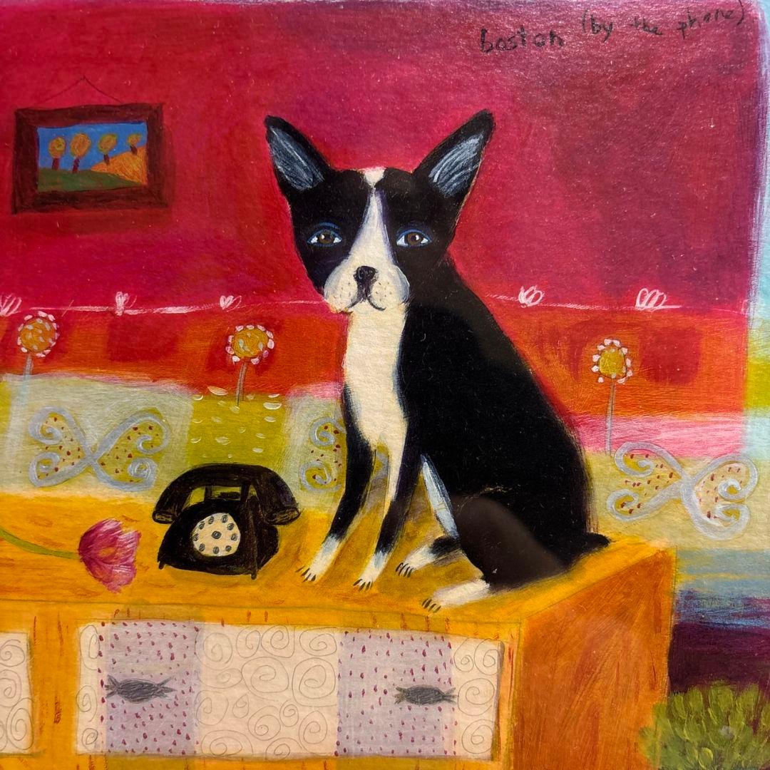 カレンホイプティング　ジクレー　額装　犬