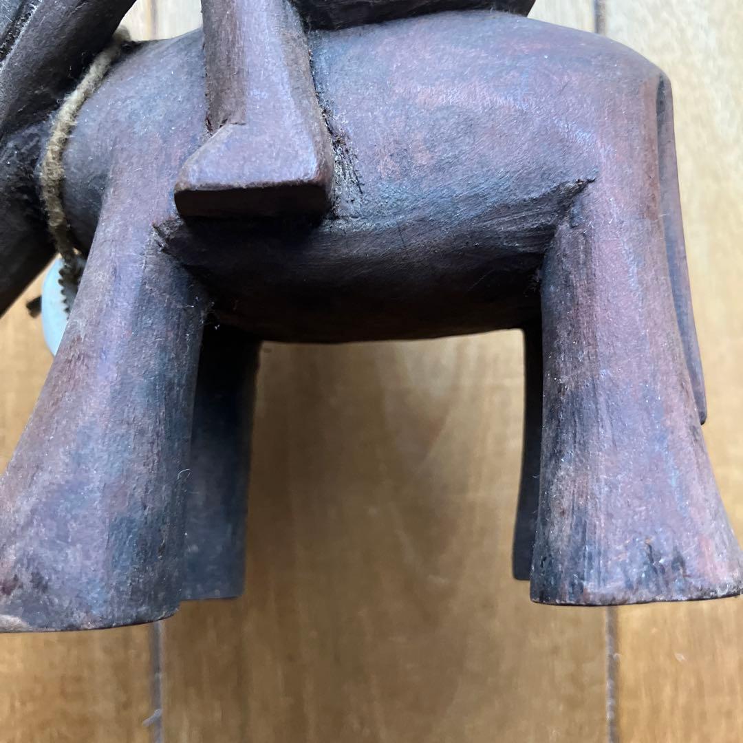 アフリカコートジボワール　バウレ族アンティーク木彫　彫像　アフリカ工芸品