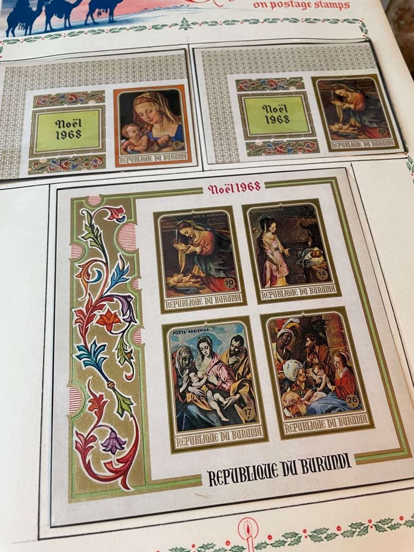 ヴィンテージ　クリスマス切手　1960〜70年代　ジャンクジャーナル