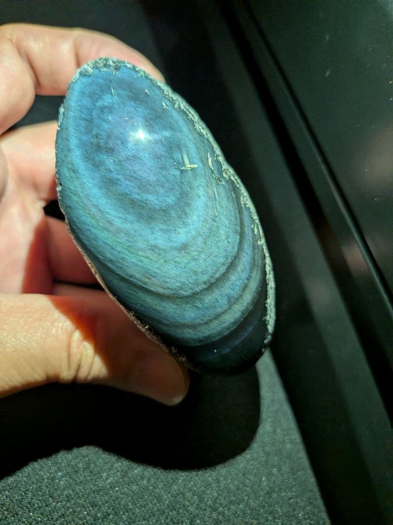 研磨品　十勝石玲瓏　複合色レインボーオブシディアン　特級品