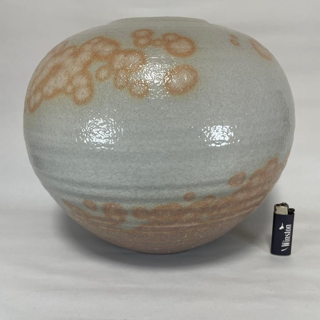 萩焼　大壺　椿秀窯　大賀和幸　木箱入り　未使用　花瓶　壺