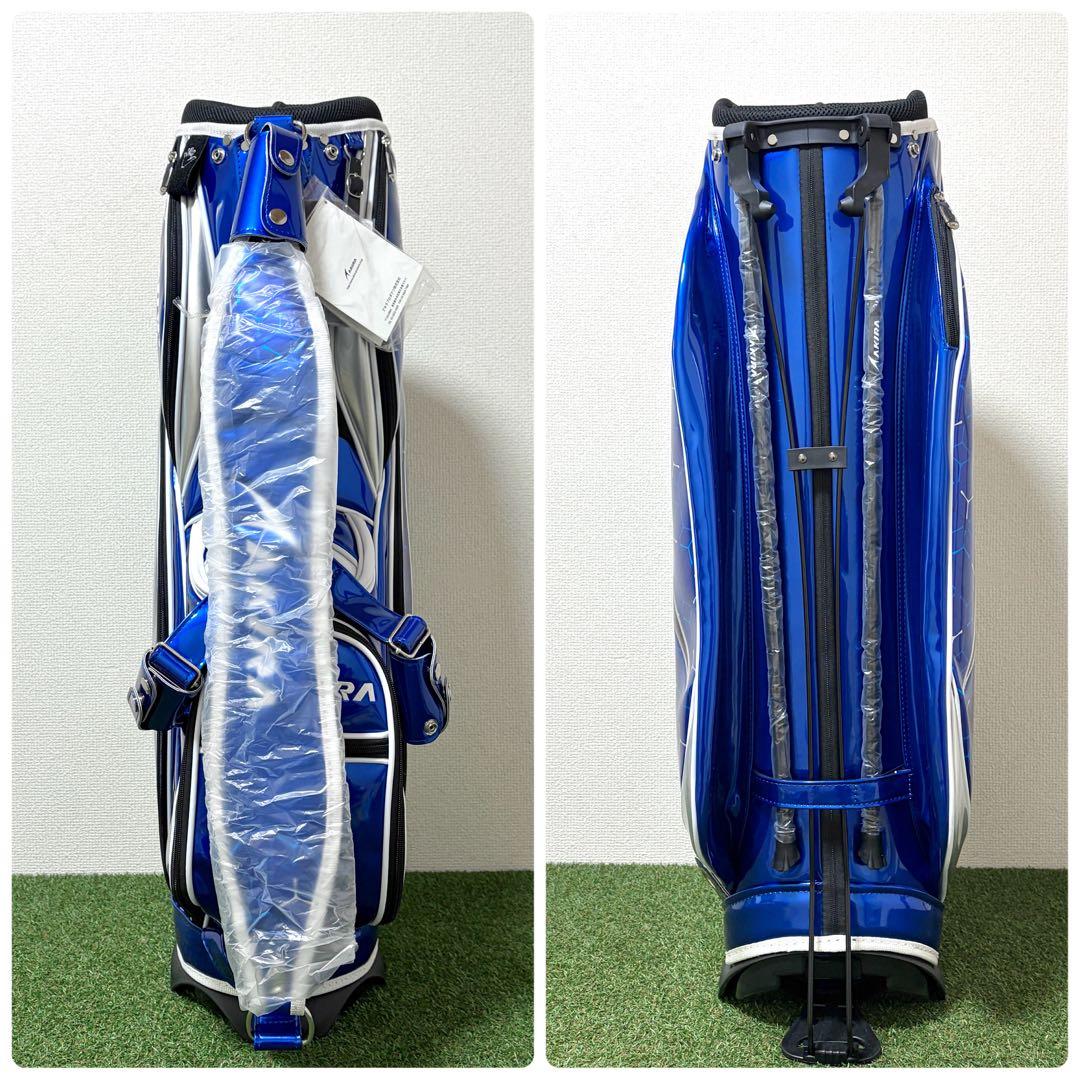 新品｜AKIRA アキラゴルフ　キャディバッグ　スタンド式　ブルー