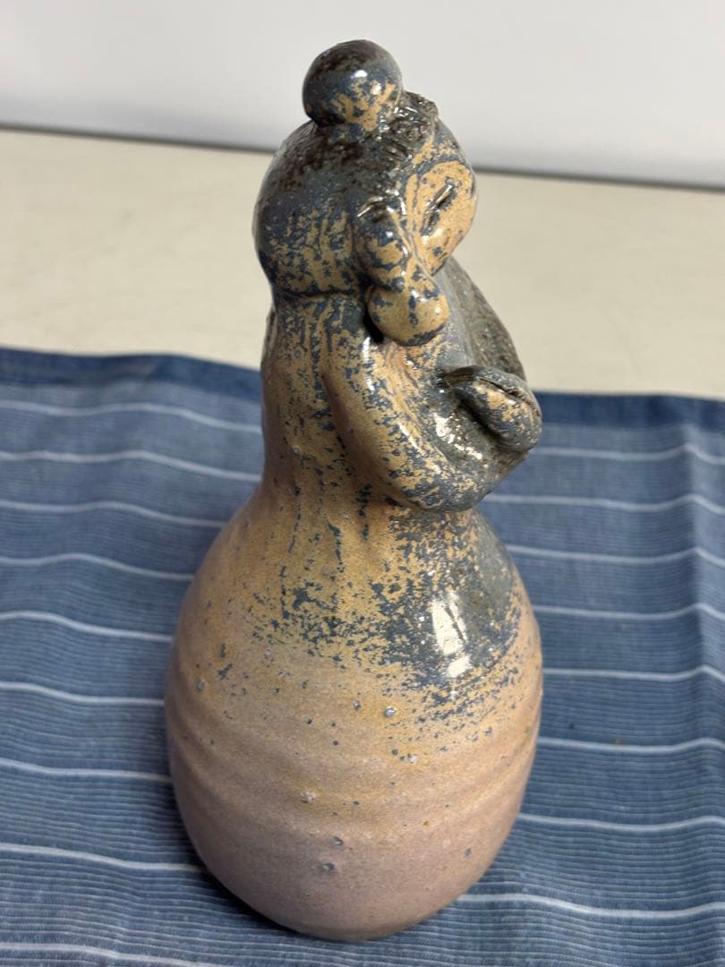 青灰色 陶器の人形 2点セット