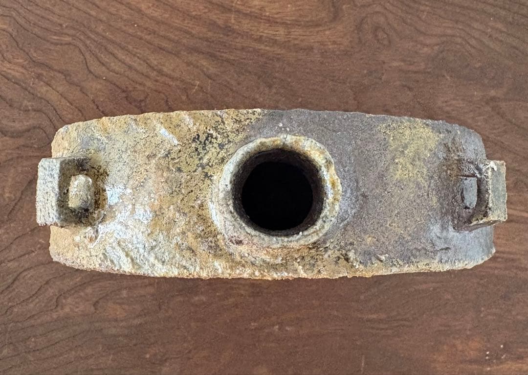 松崎健　灰被窯変扁壷　共箱　未使用品