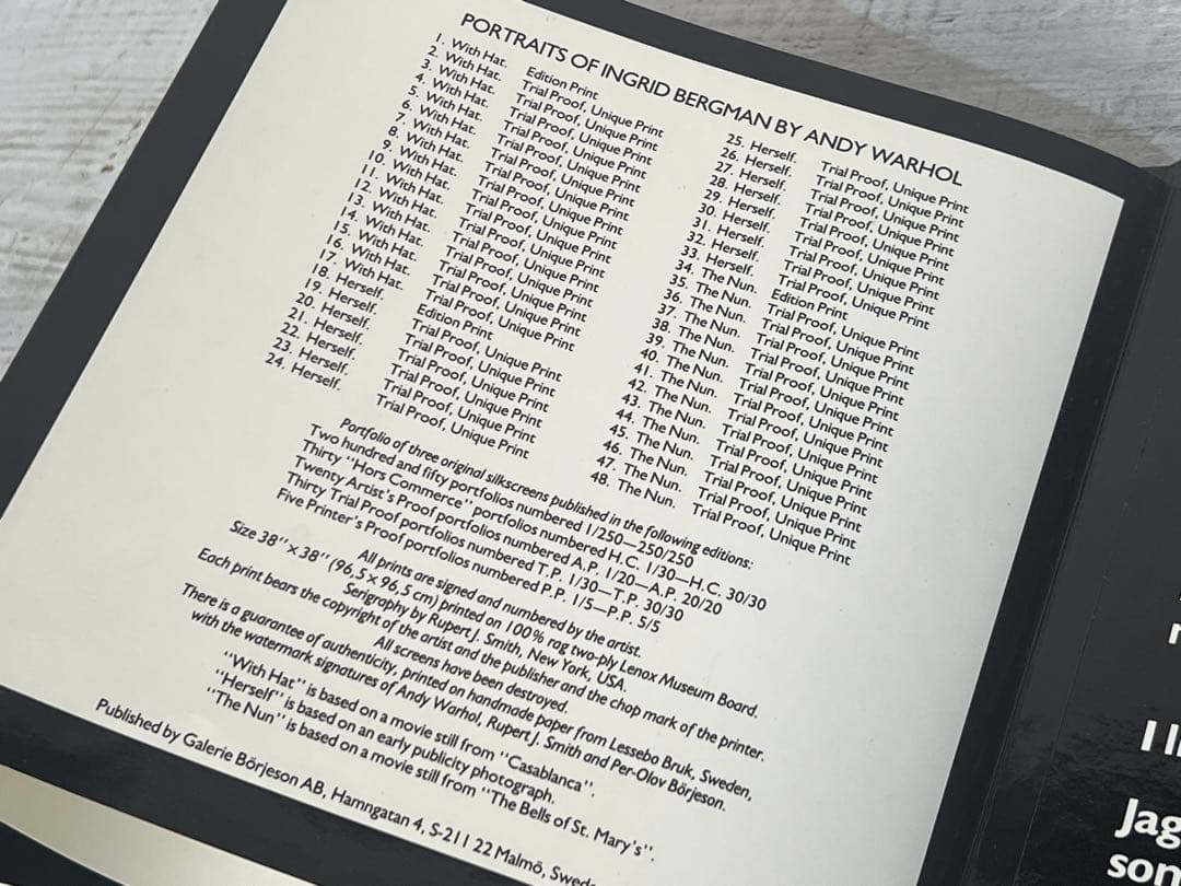 アート・デザイン・音楽 ANDY WARHOL PORTRAITS OF INGRID BERGMAN