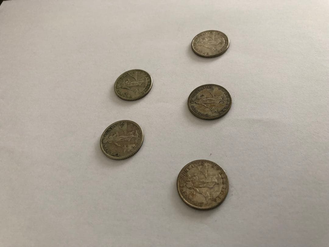 1944年45年フィリピン 20 センタボス  アンビルとハンマーを持つ女性5枚