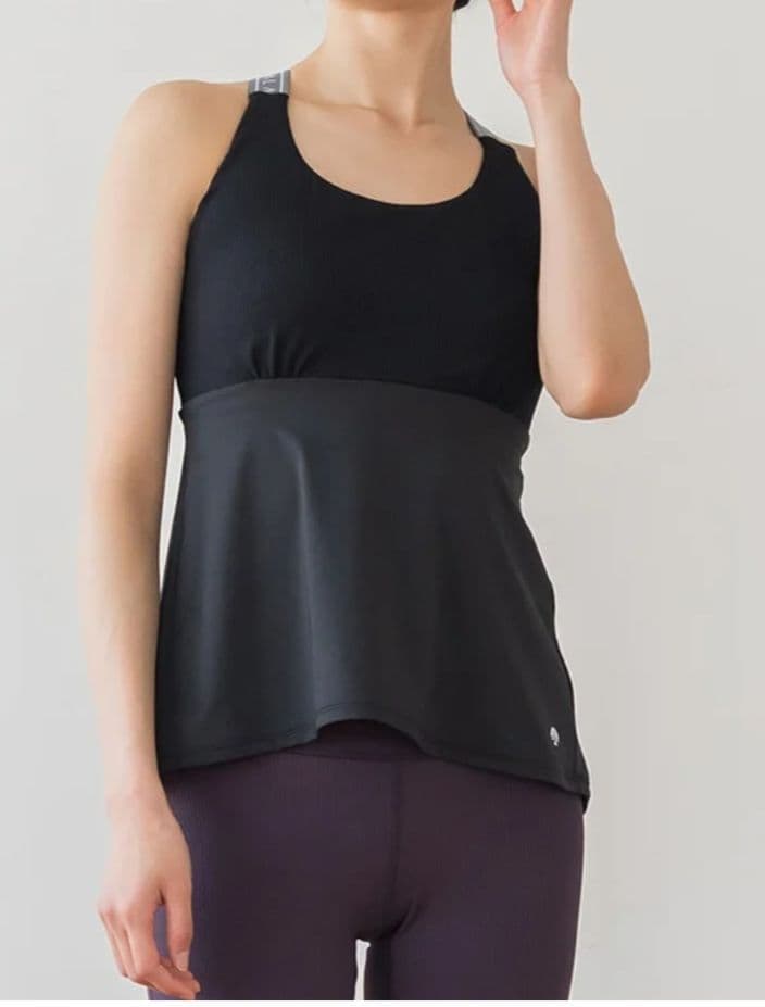 【SUKALA】ベーシックバックフレアタンクトップ　ブラック　LL
