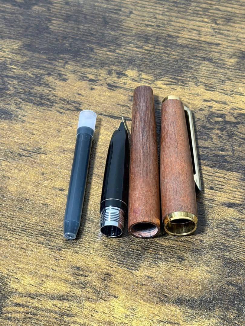 筆記確認&洗浄済　1972年製　初代カスタム　イタヤカエデ 18金　万年筆　細字