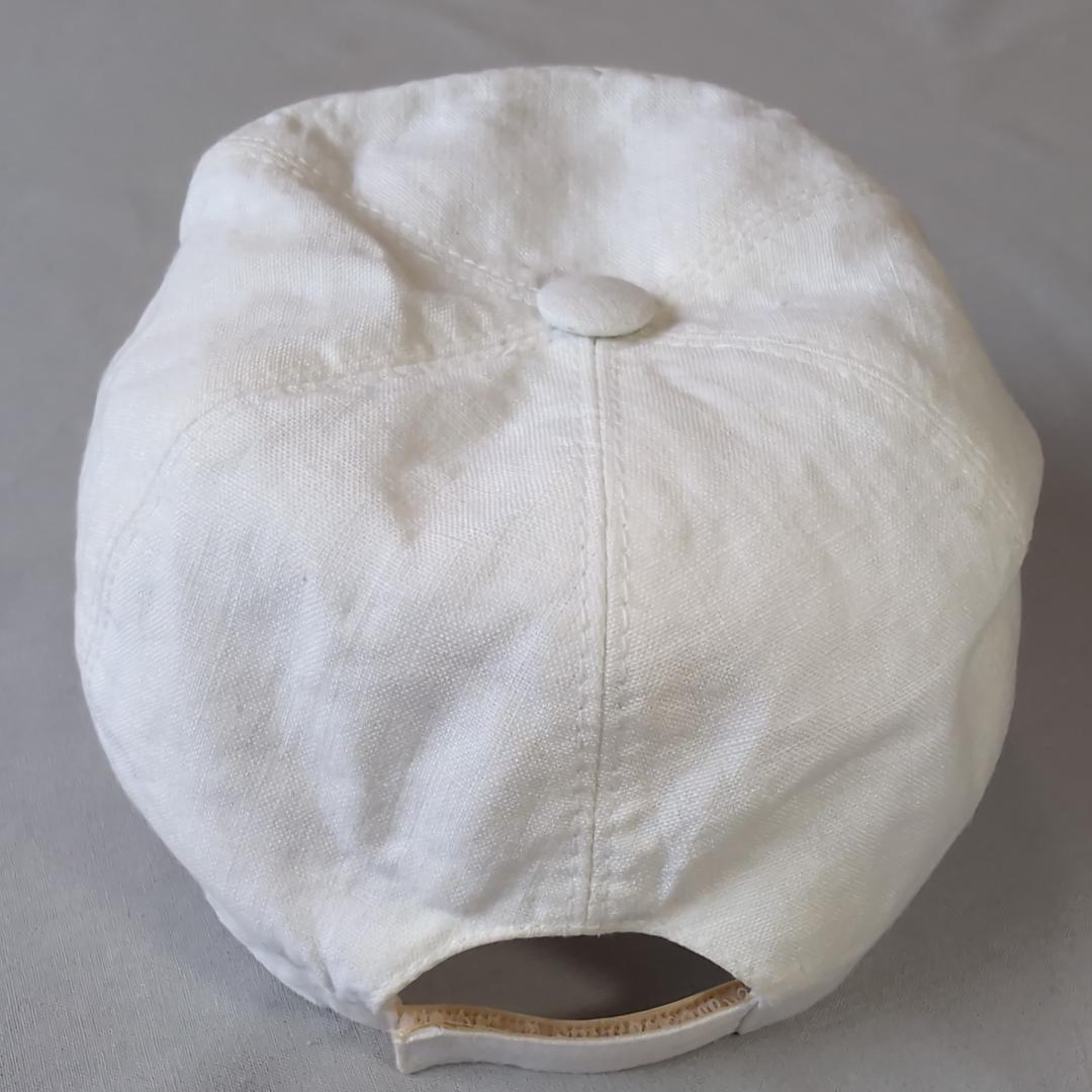 雰囲気抜群 HERMES リネンキャップ 白 58 フランス製 d63