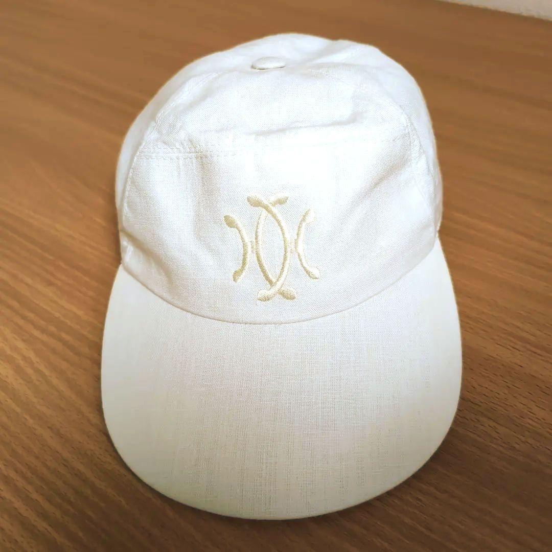 雰囲気抜群 HERMES リネンキャップ 白 58 フランス製 d63