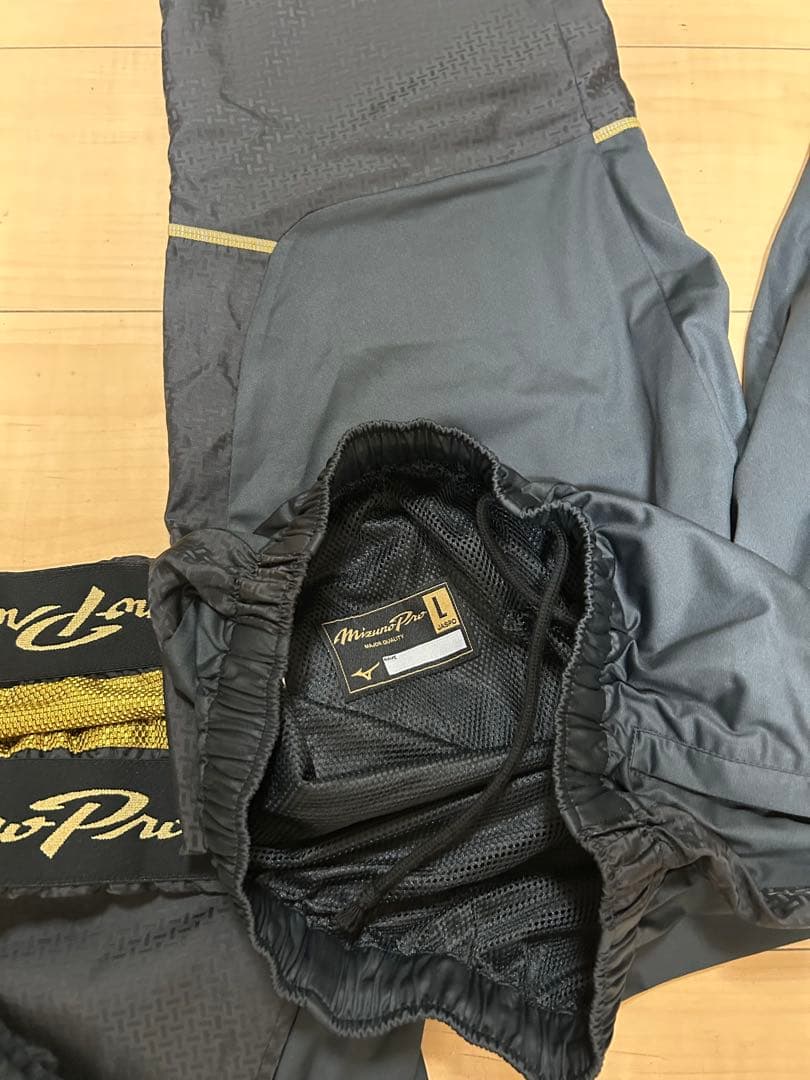 MizunoPro ウェア Lサイズ ブラック/ゴールド