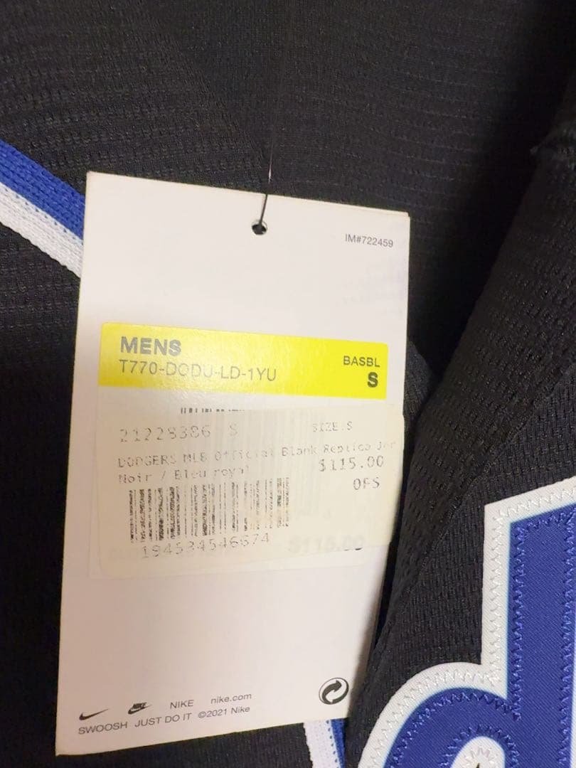 【ドジャースショップ限定】Nike Dodgers ユニフォーム S 黒