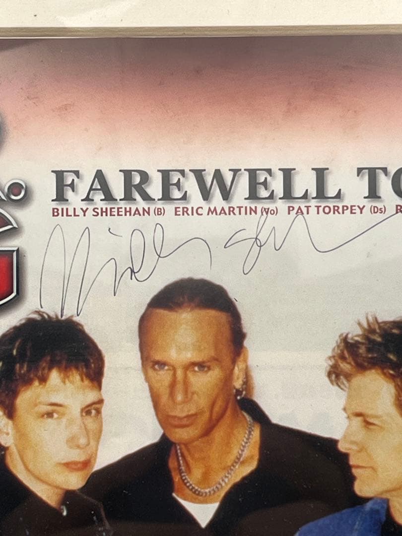 MR.BIG 最終公演ツアー’02小型フライヤー（額入り）サイン入り&ピック付き