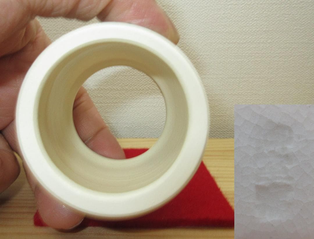 送料込【逢絢亭・新品】茶道具 蓋置 京焼 仁清 露草の図 御室窯 共箱入り