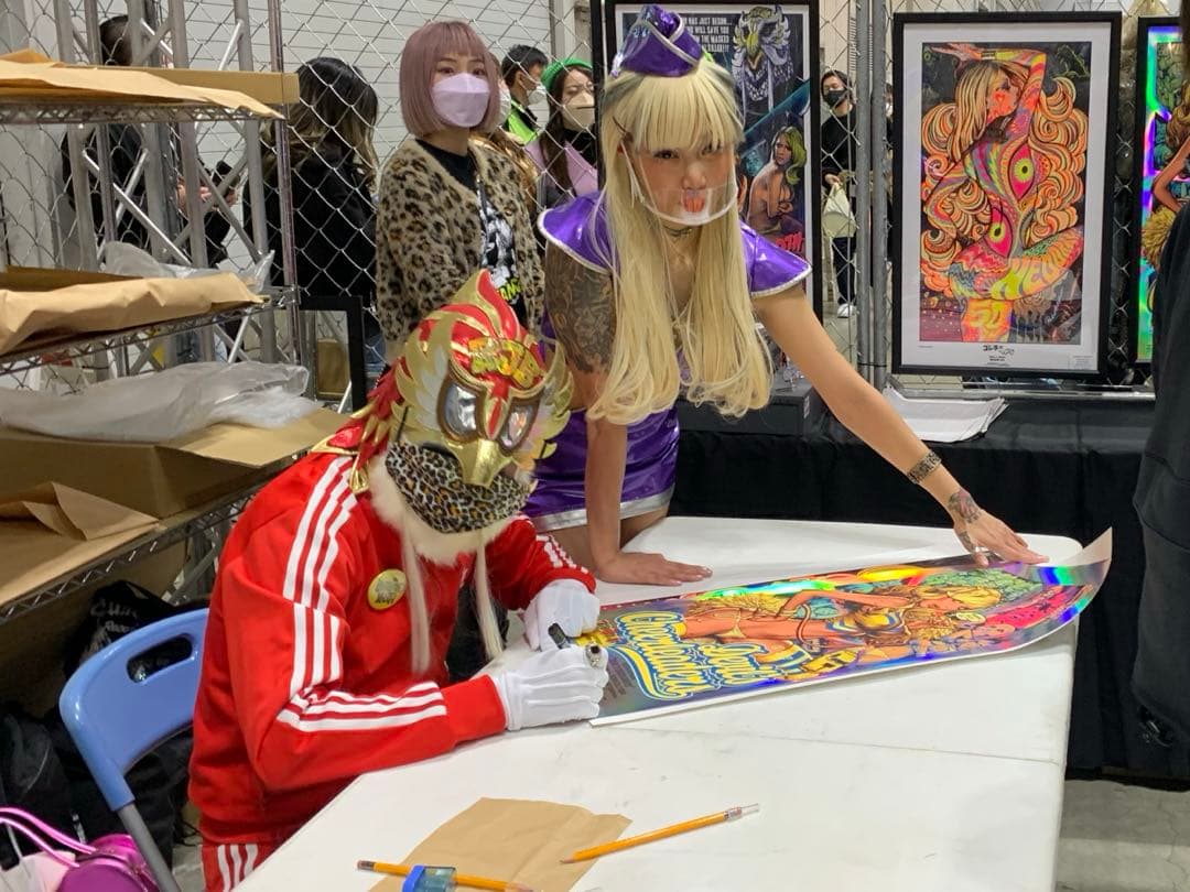 直筆サインRockin’JellyBeanゴジラ対ヘドラ ポスター 限定カラー