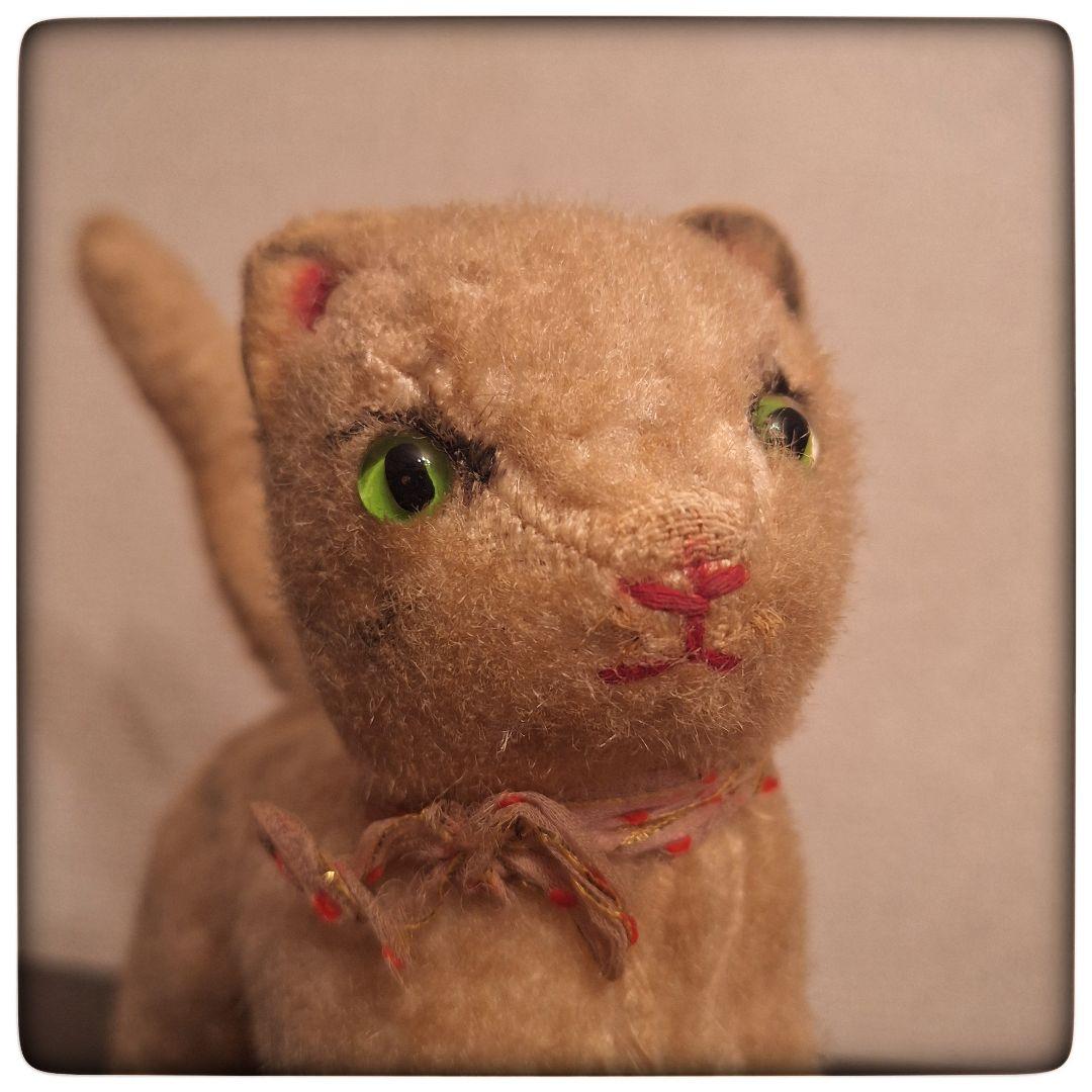 【ヴィンテージ キャット モヘア】 立ち姿 猫 ぬいぐるみ