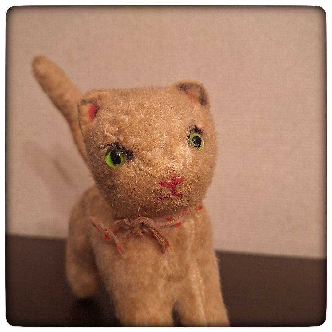 【ヴィンテージ キャット モヘア】 立ち姿 猫 ぬいぐるみ