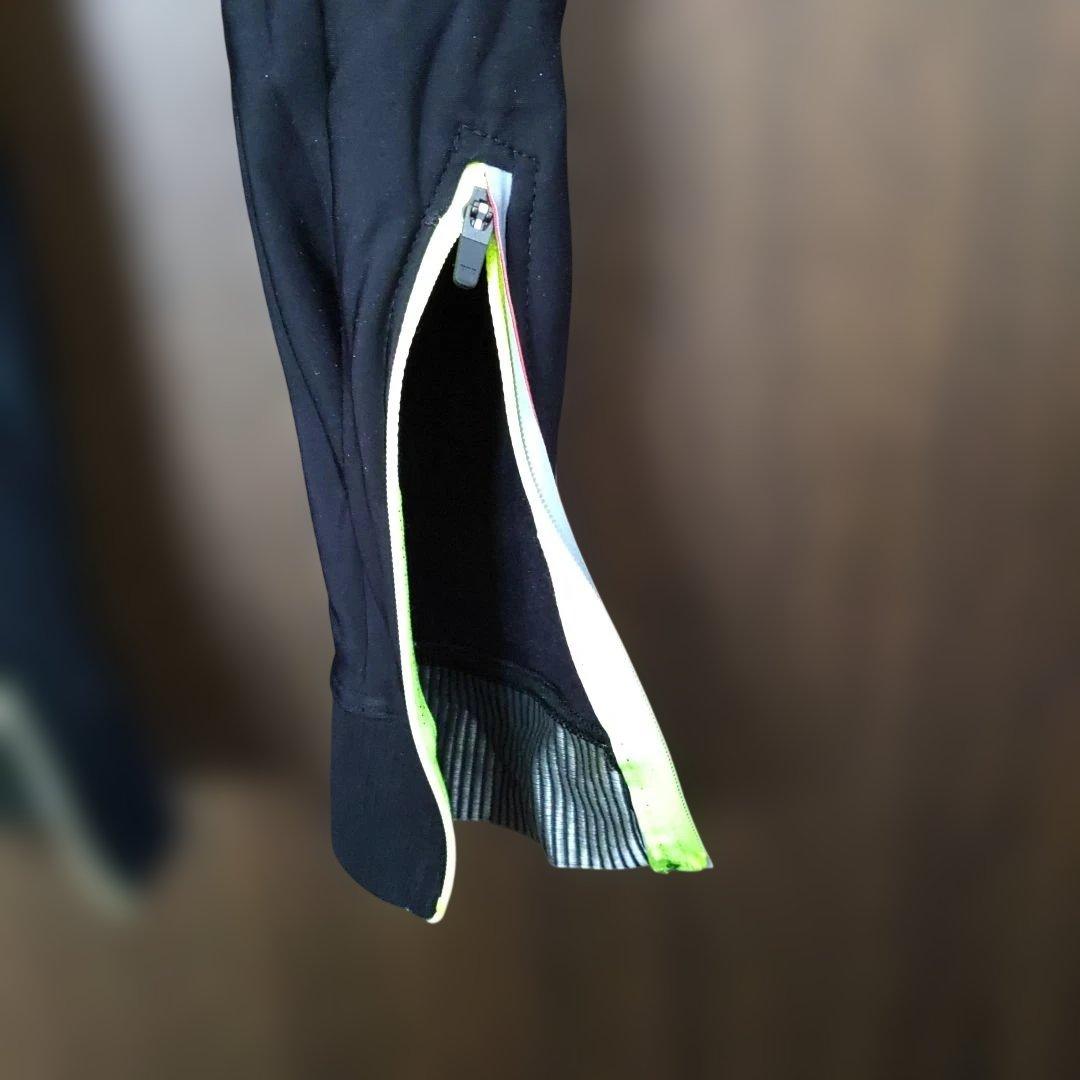 Castelli ビブタイツ ブラック/イエロー 裏起毛 防風 防寒