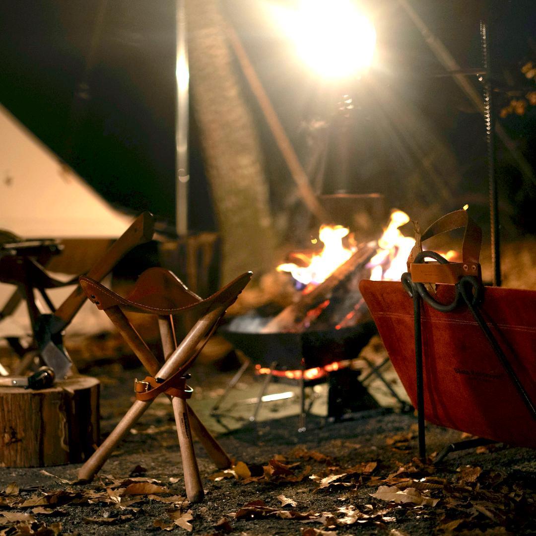 【焚き火チェア】エイジングヌメ basta_redskapet キャメル 中古