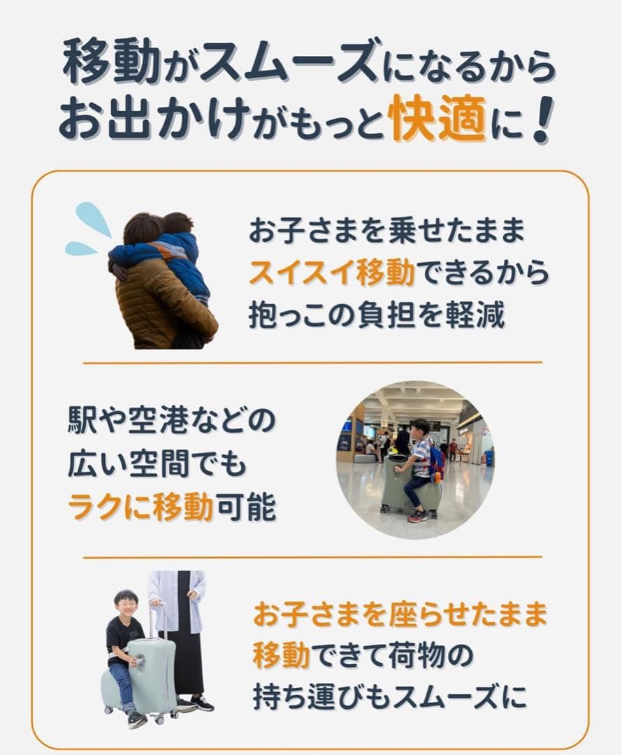 [キッズトラベル] 【子連れ旅行に革命 折りたたみタイプ子が乗れるキャリーケース