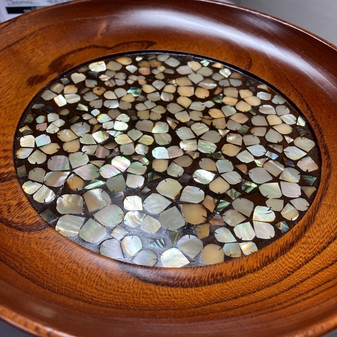 螺鈿　欅　小皿(小島　雄四郎)
