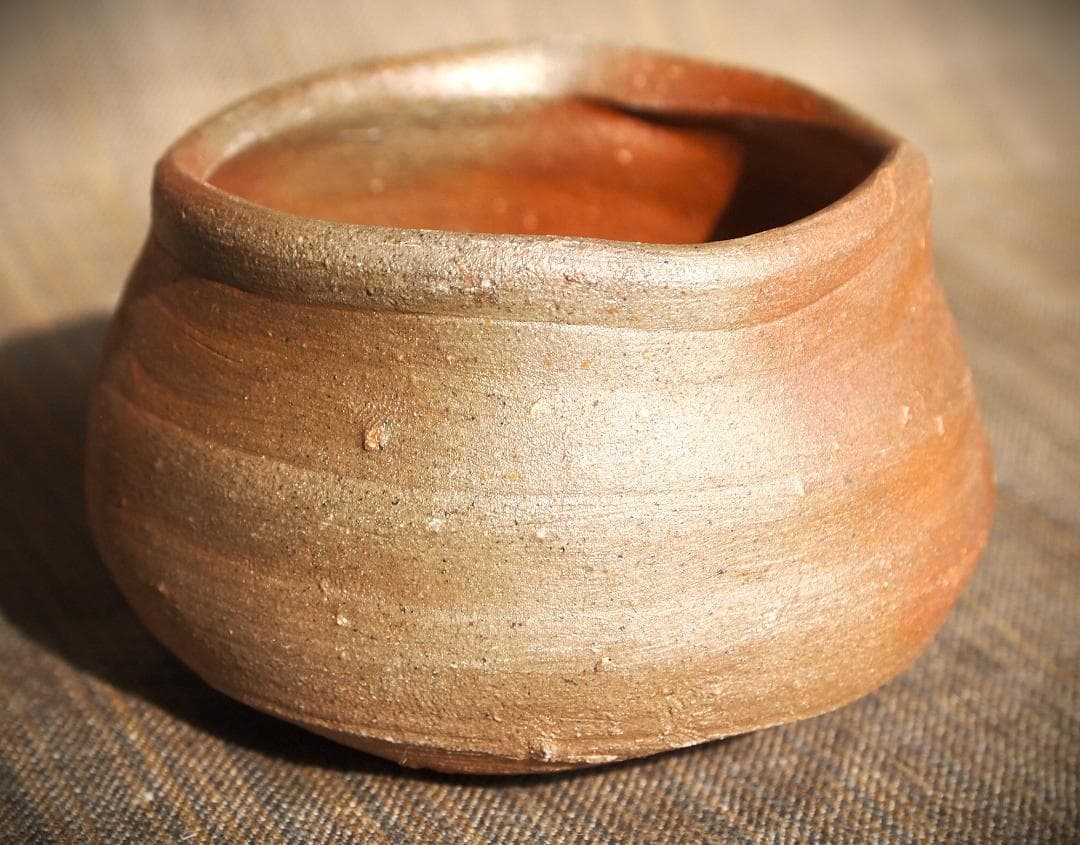 人気作家★中村和樹【師：中村真・中村六郎】★備前【窯変】ぐいのみB★共箱・布