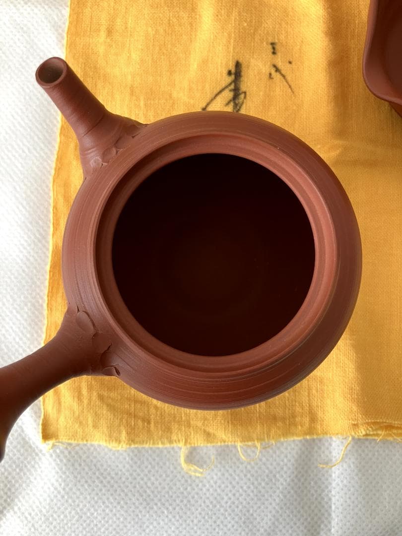 人間国宝　三代目 山田常山作　常滑焼　朱泥　茶器セット