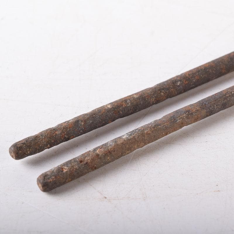 茶道具　内藤四郎作　古鉄　火箸　二種二組　共箱　C　7511