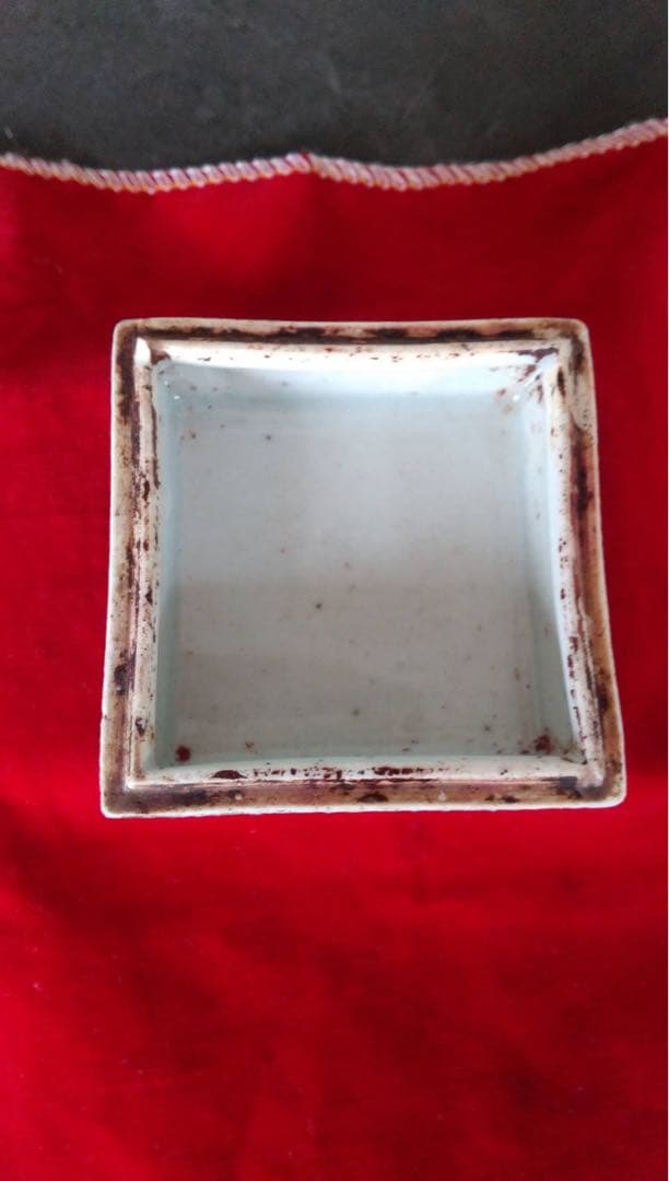 中国　香合　清朝時代　青華