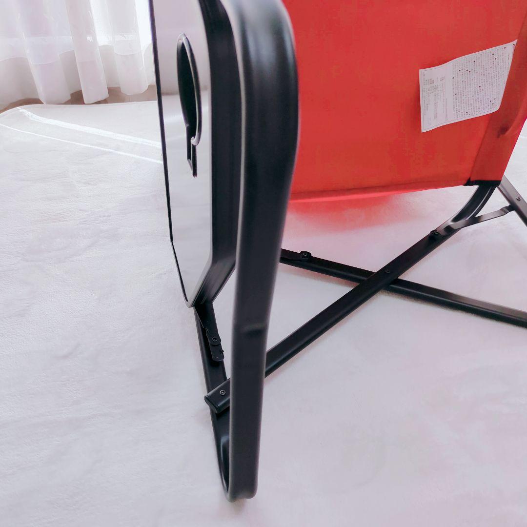 美品 コールマン サイドテーブル付デッキチェア2脚 レッド