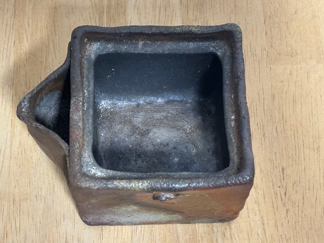 75.備前焼 宝瓶 登り窯 龍 りゅう 4角 手びねり 急須